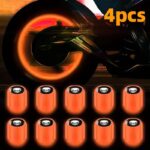 orange glow tire valve caps 4pcs auto accessories Doha