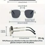 Retro Steampunk Square Sunglasses Metal Frame Fashion Glasses for Men Women Party Festival Eyewear Qatar - Image 6